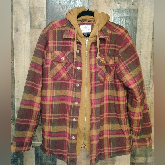 Legendary Whitetails Men's Maplewood Hooded Flannel Shirt Jacket Medium - Picture 1 of 8
